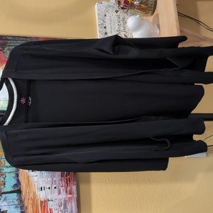 ISAAC MIZRAHI PIMA COTTON CARDIGAN BLACK 3X